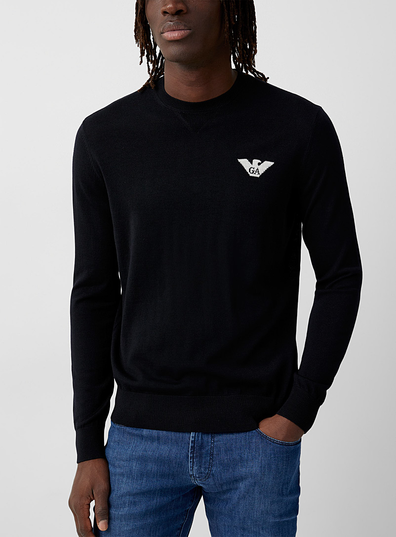 Jacquard accent logo sweater | Emporio Armani | Shop Emporio Armani Designer  Clothing & Accessories | Simons