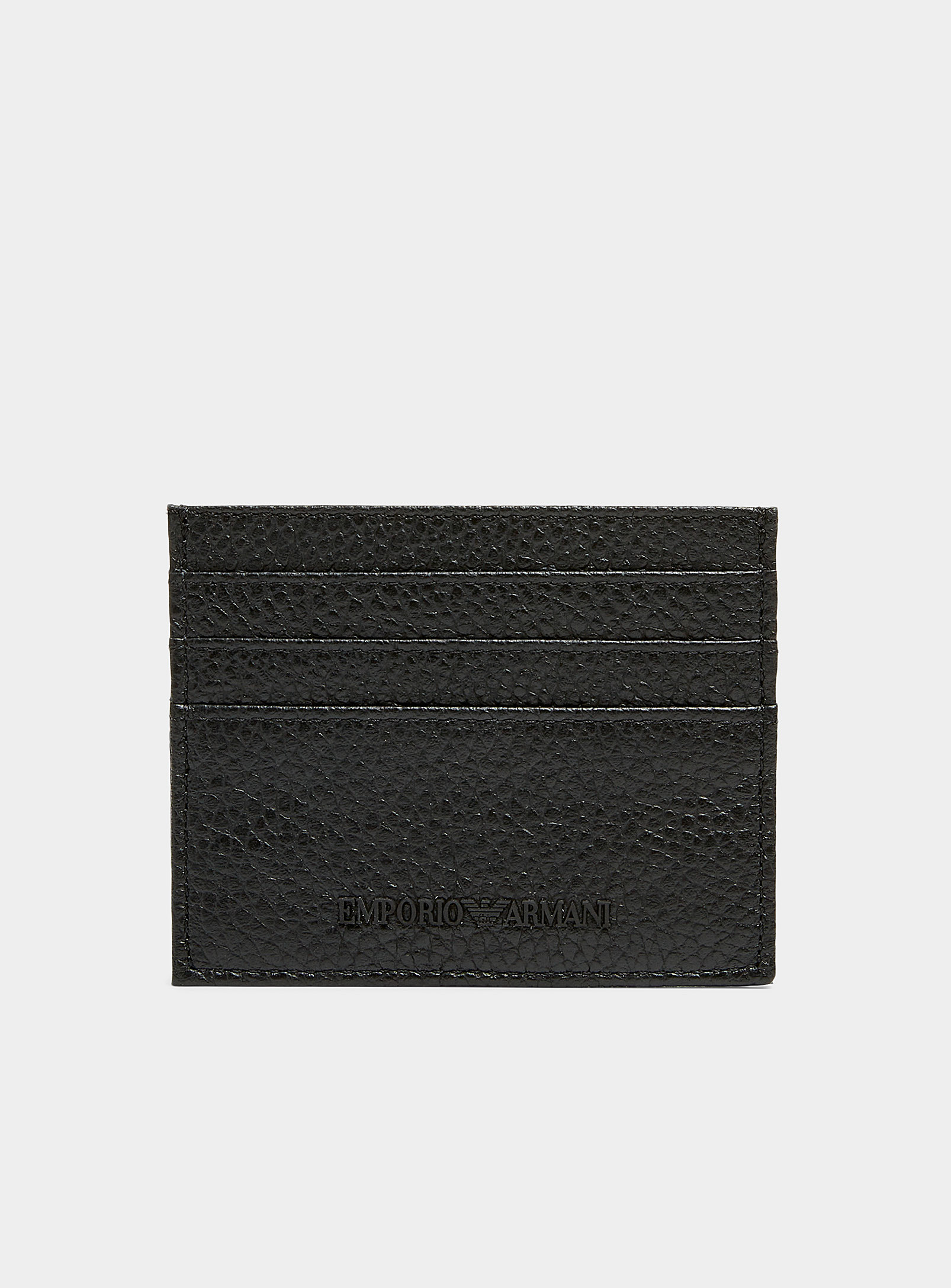 Emporio Armani Embossed Logo Card Case In Black