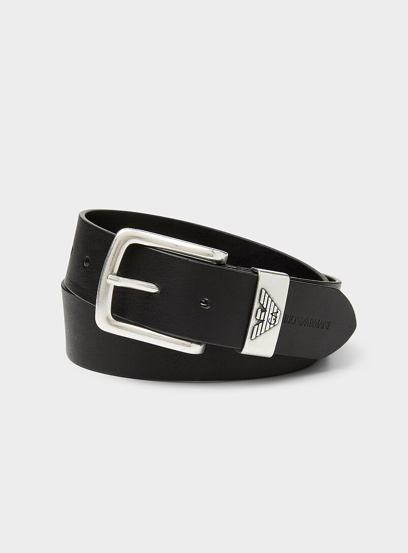 Signature eagle buckle leather belt product image (primary)