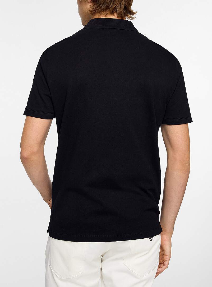 Zip-collar piqué polo shirt product image 3