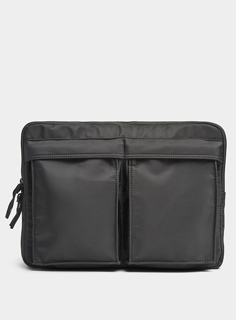 Le 31 Black Nylon shoulder bag for men