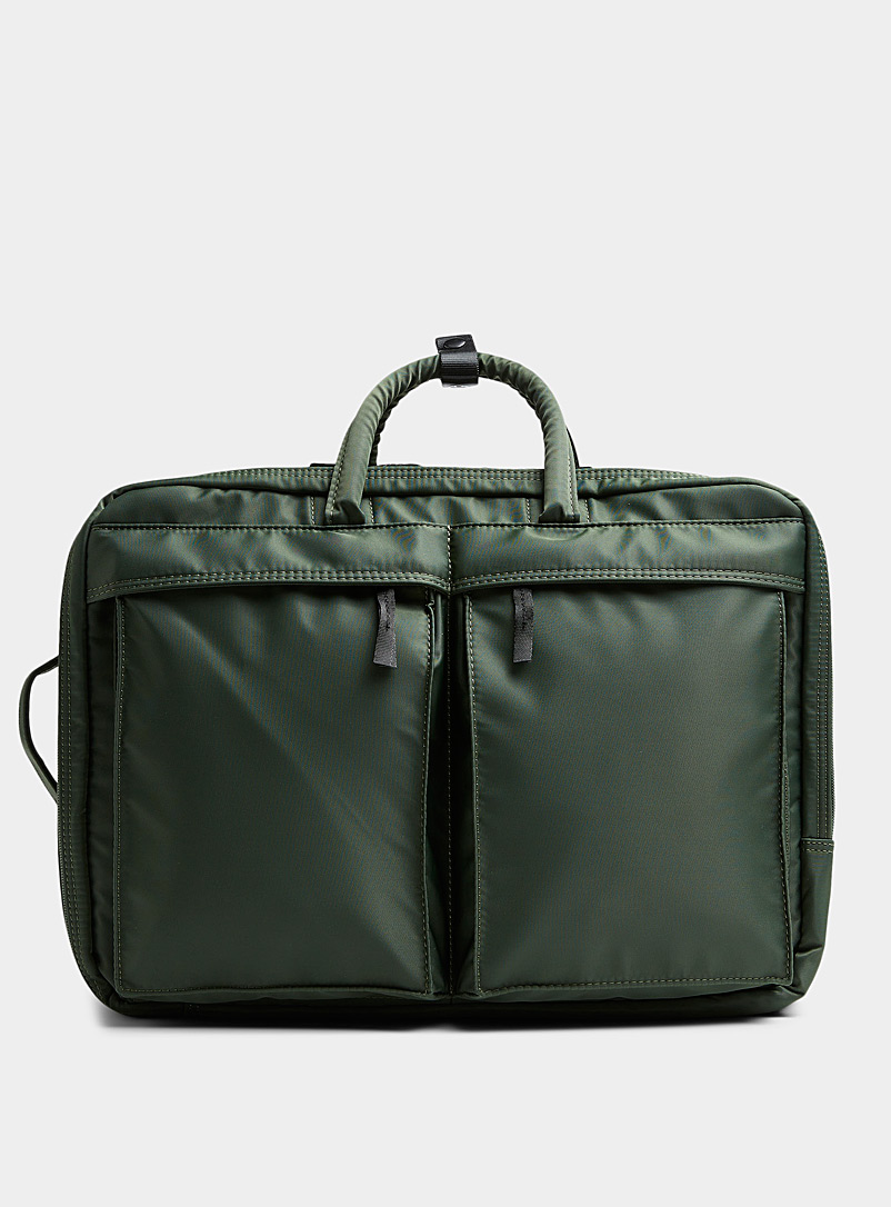 Le 31: Le sac bandoulière convertible Vert foncé-mousse-olive pour homme