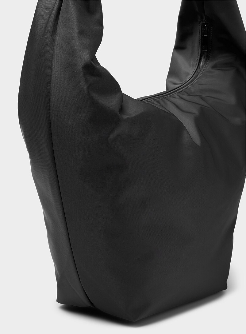 Simons: Le sac besace toile luxe souple Noir pour femme