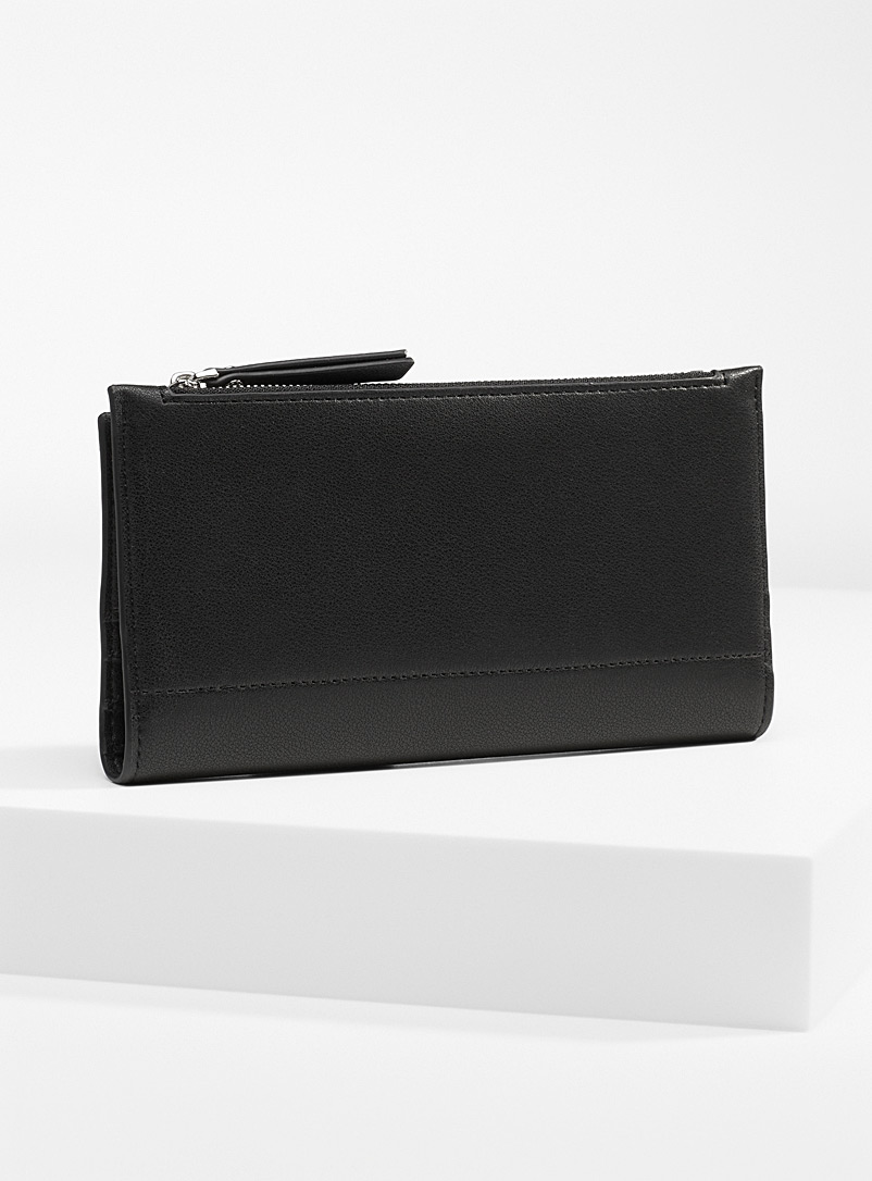 Simons Black Recycled fold wallet for women
