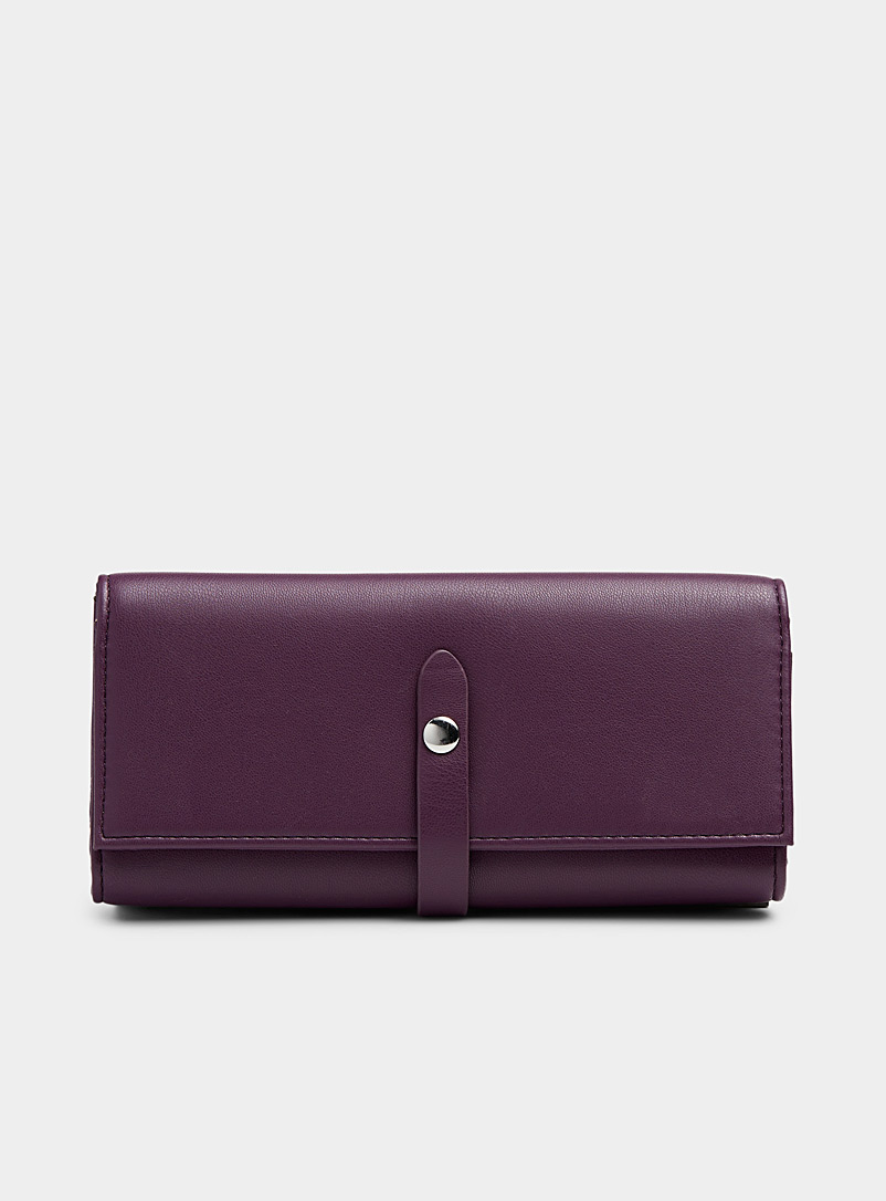 Simons Dark Crimson Recycled tri-fold wallet for women