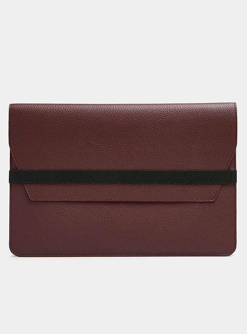 Simons Ruby Red Pebbled minimalist laptop case for women