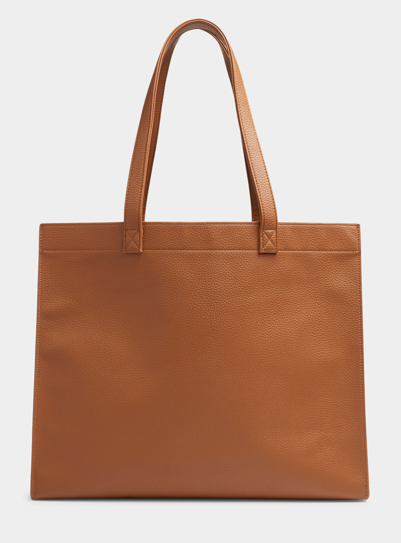 Le 31 Fawn Grained faux-leather tote for men