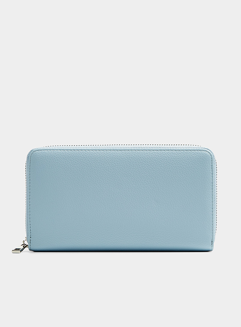 Simons Baby Blue Pebbled recycled minimalist wallet for women