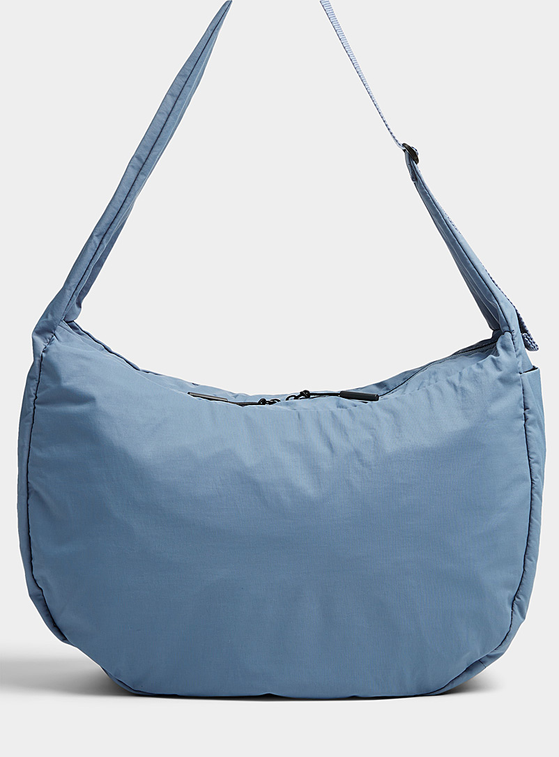Simons: Le sac besace toile recyclée Bleu moyen-ardoise pour femme