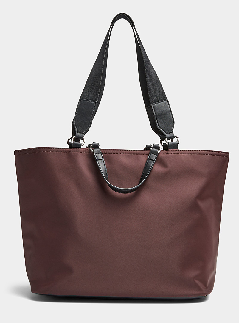 Simons Dark Brown Recycled-fabric tote for women
