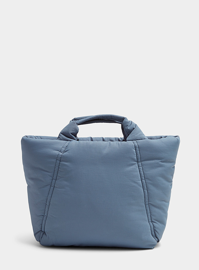 Simons Slate Blue Puffy small recycled bag for women