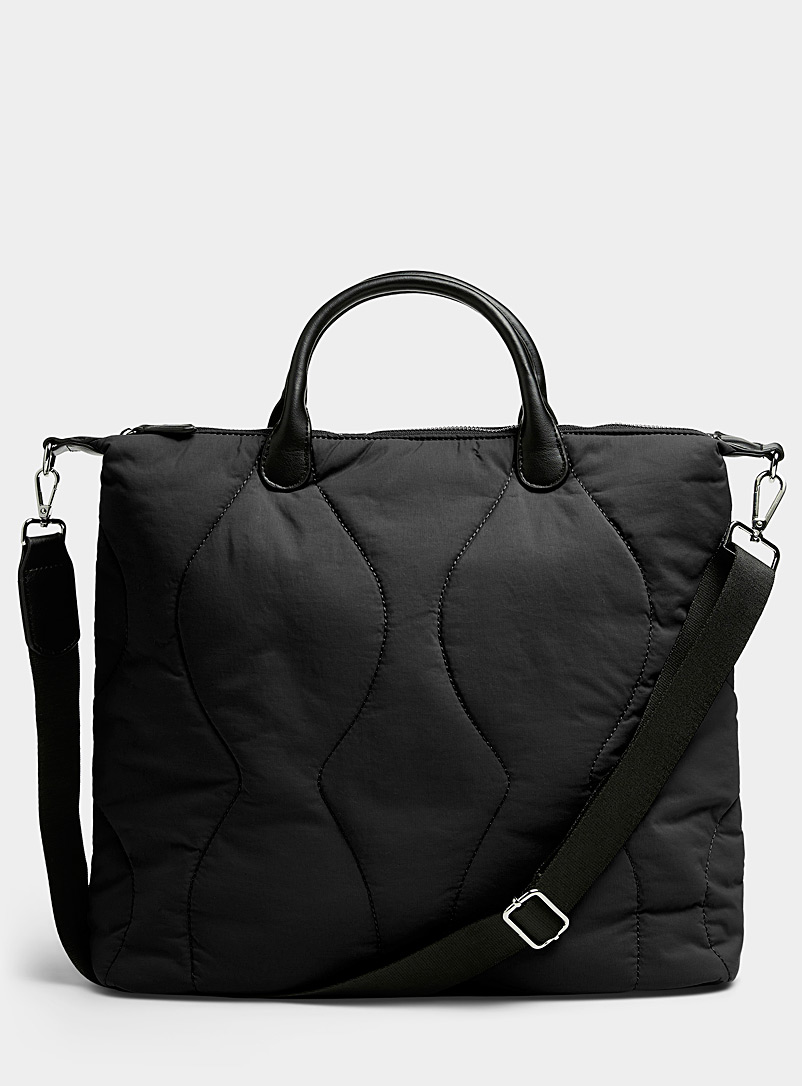 Simons Black Large onion quilted recycled tote for women