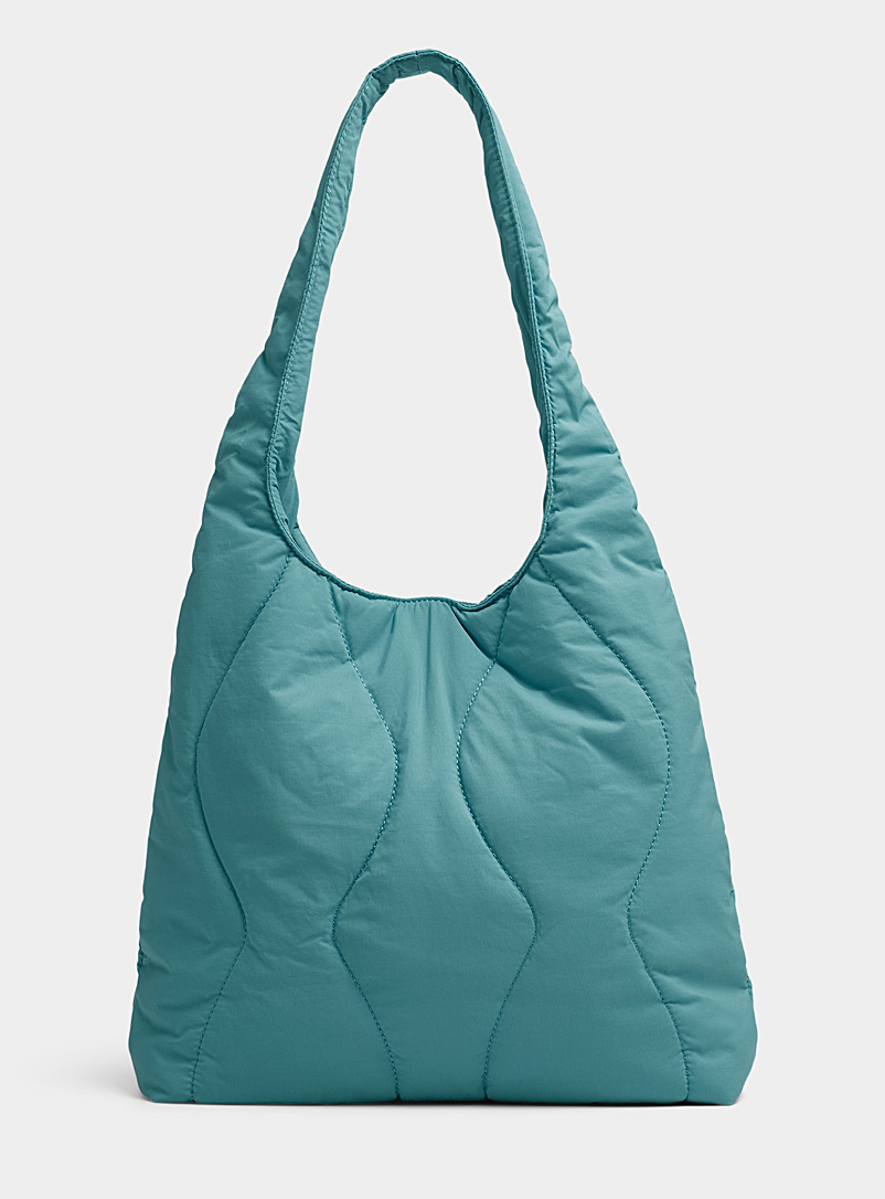 Simons Bottle Green Onion quilted recycled tote for women