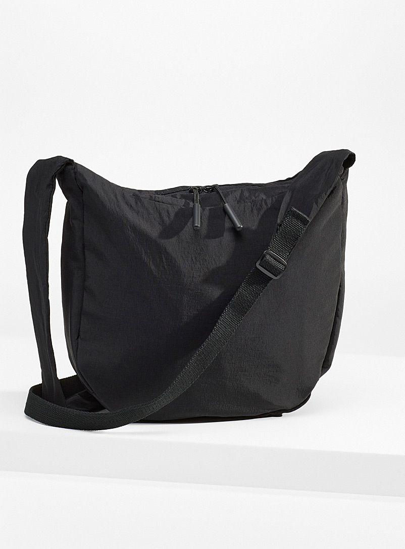 Simons: Le sac bandoulière toile recyclée Noir pour femme