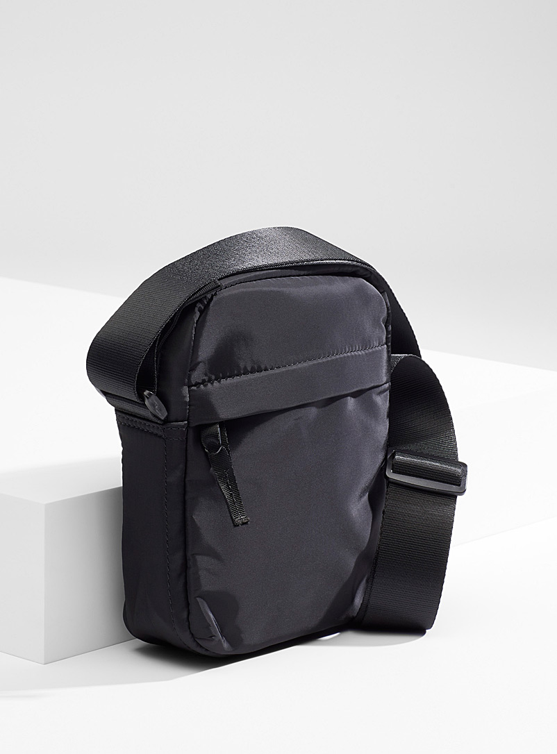 Le 31 Black Small nylon shoulder bag for men