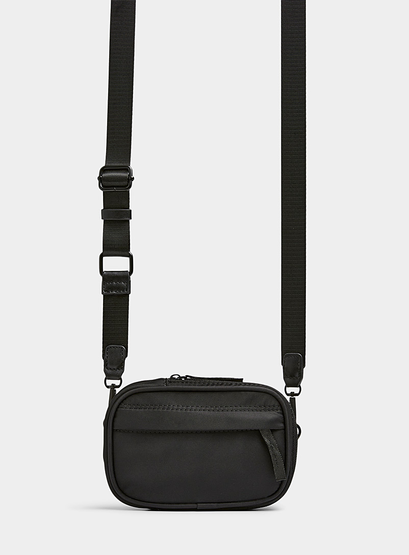Le 31 Black Minimalist nylon camera bag for men