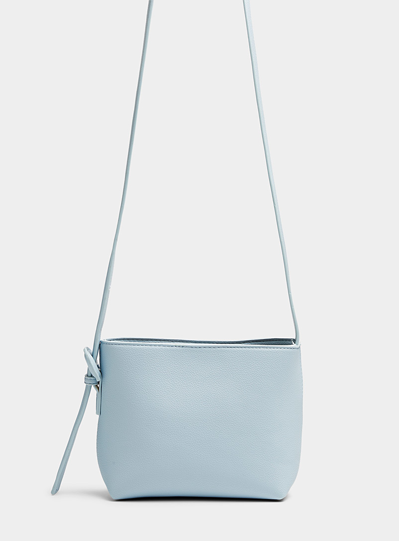 Simons Baby Blue Small pebbled recycled square bag for women