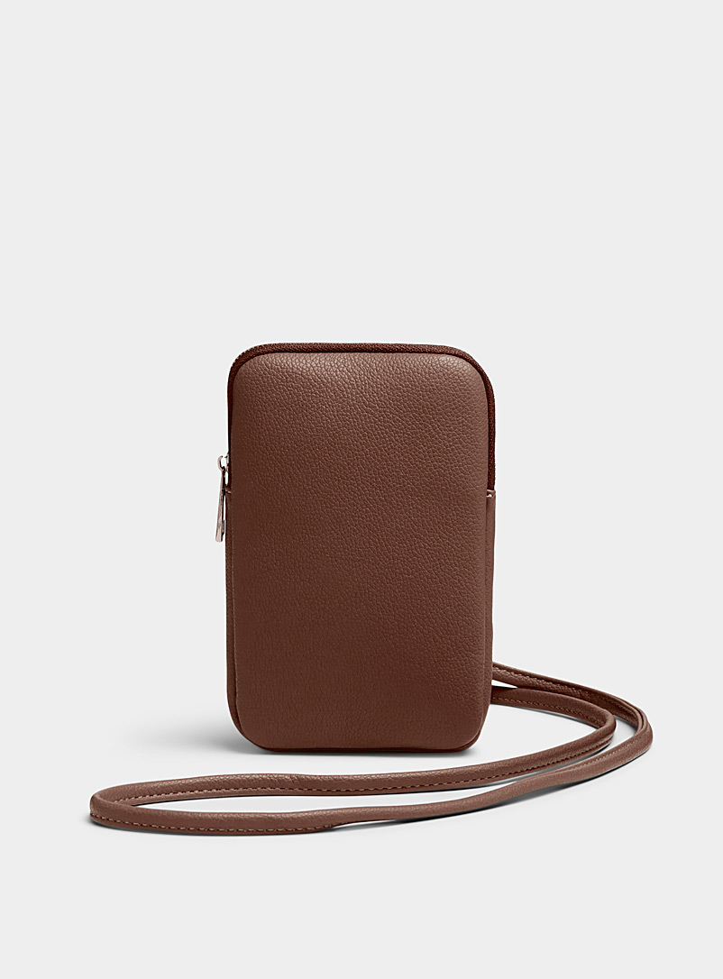 Simons Chocolate/Espresso Solid recycled phone clutch for women