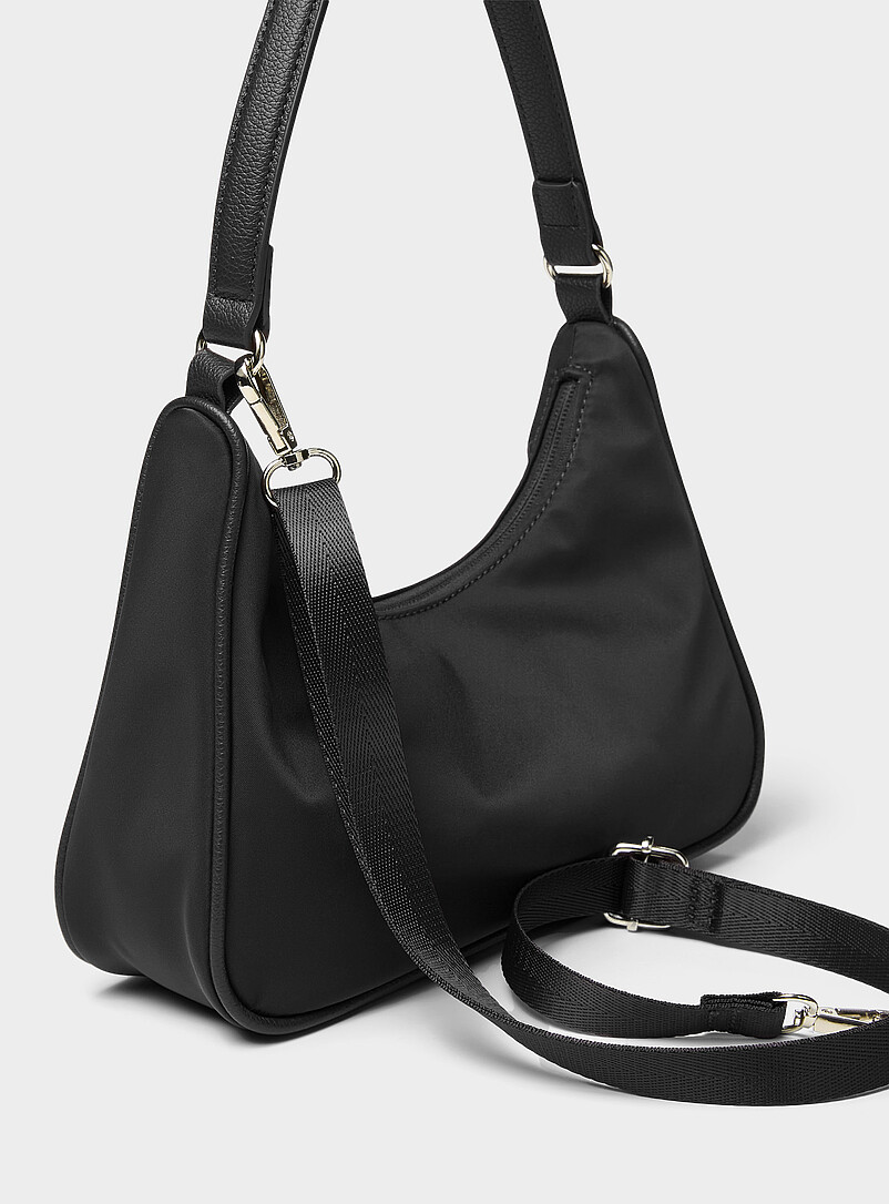 Simons: Le sac d'&eacute;paule toile luxe Ivoire - Beige cr&egrave;me pour femme