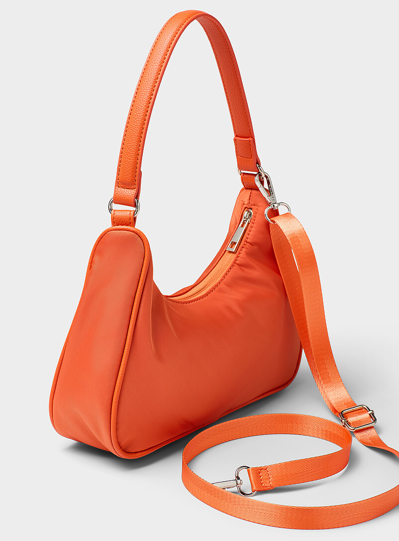 Simons: Le sac d'&eacute;paule toile luxe Orange vif - Citrus pour femme