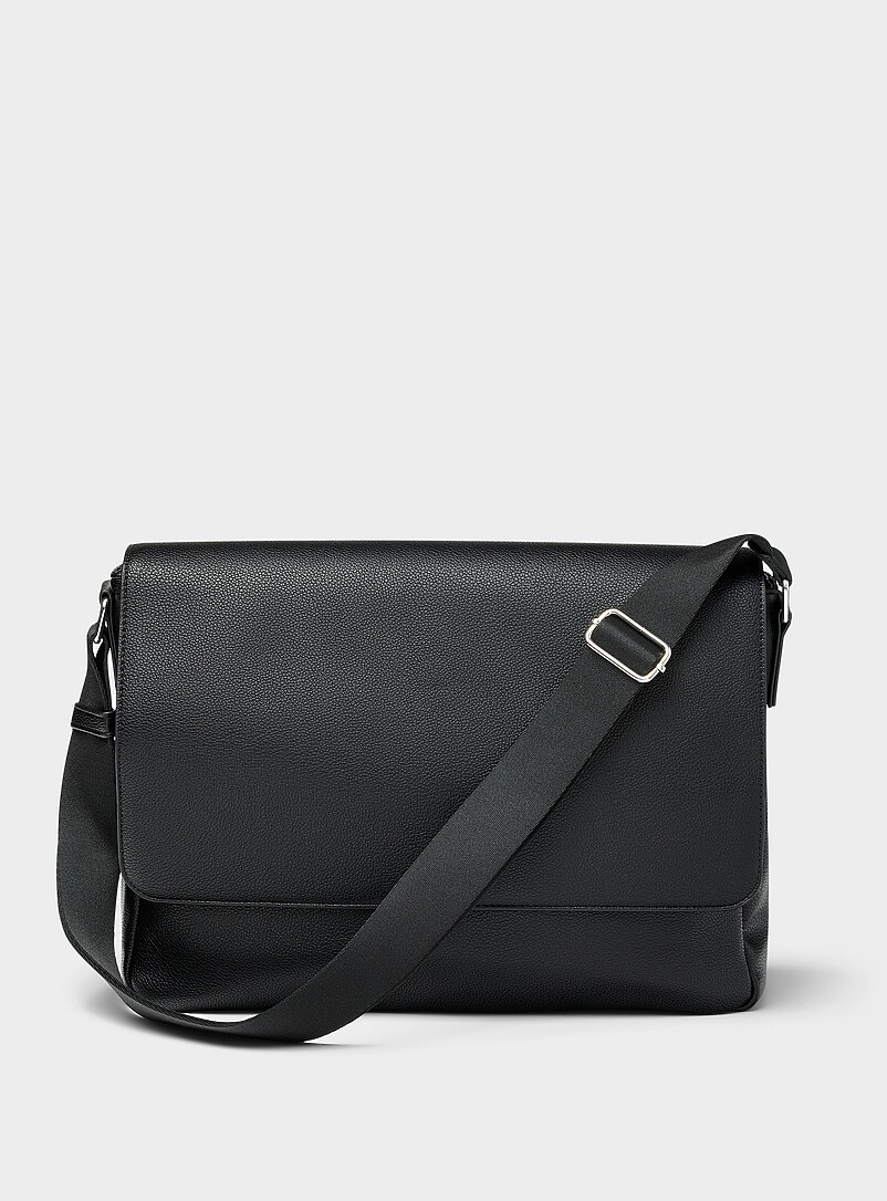 Pebbled faux-leather messenger bag product image (primary)