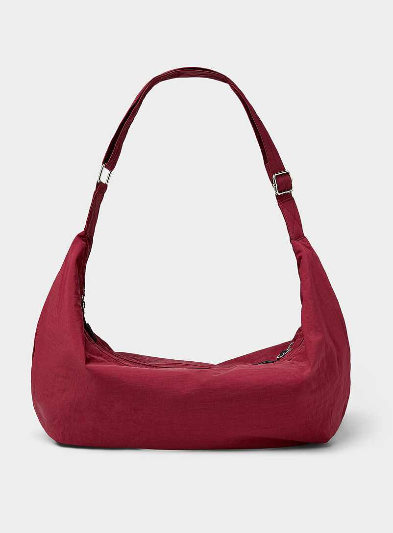 XL crinkled fabric half-moon bag product image (primary)