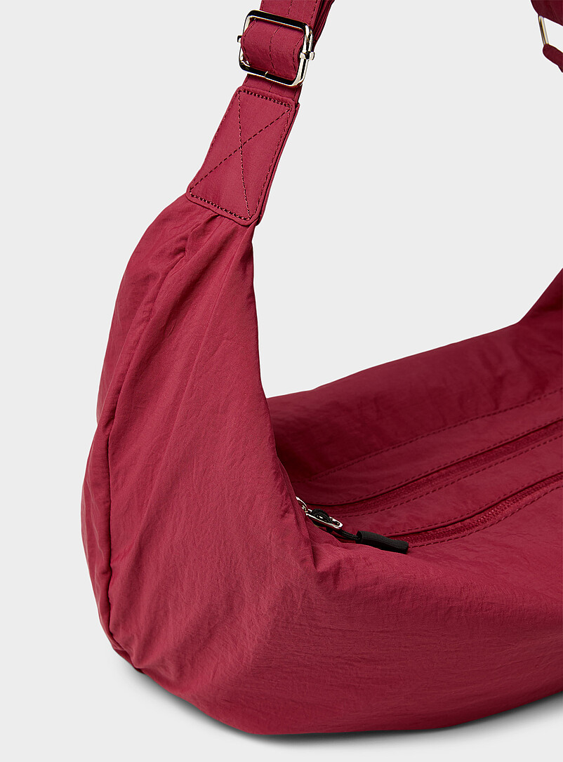 XL crinkled fabric half-moon bag product image 2
