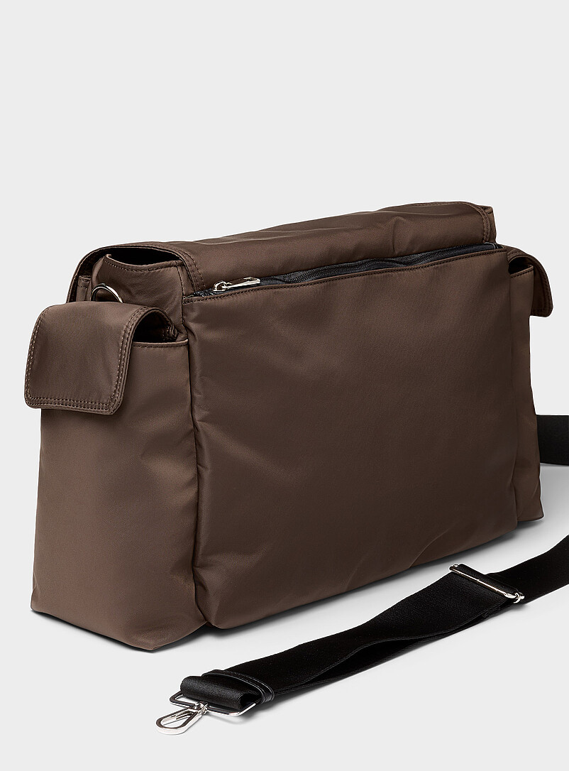 Silver-clip recycled nylon messenger bag product image 2