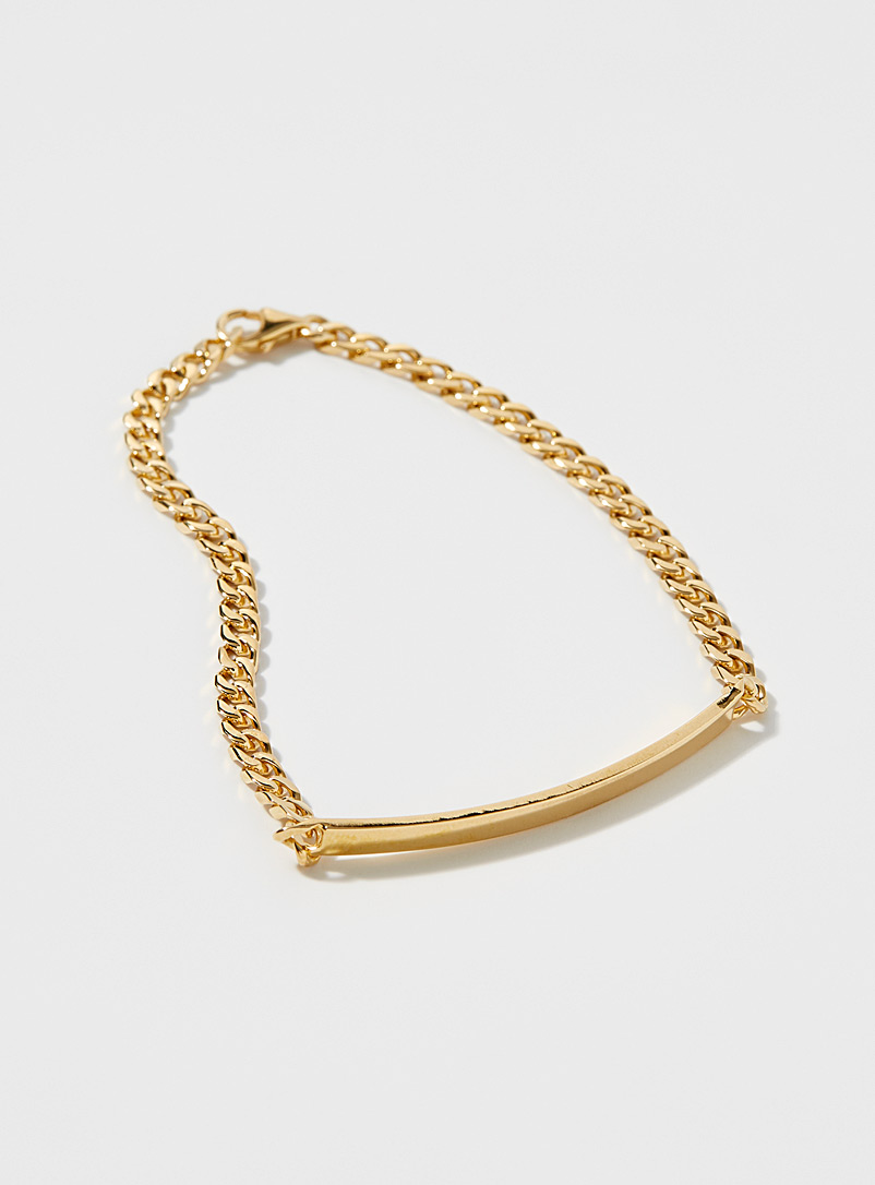 Miansai Gold Golden embossed plate chain bracelet for men