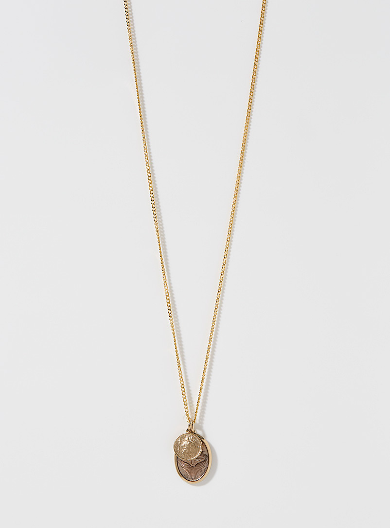 Miansai Gold Dove double pendant chain for men