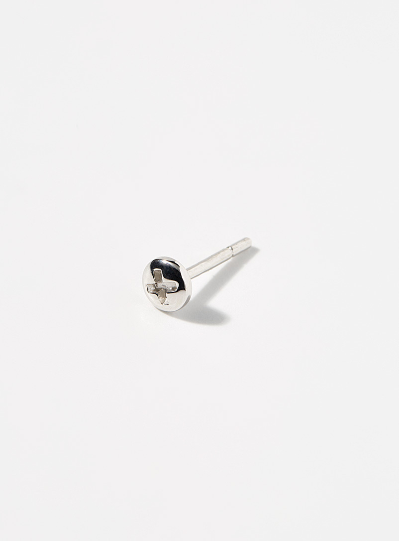 Miansai Silver Silver screw earring for men