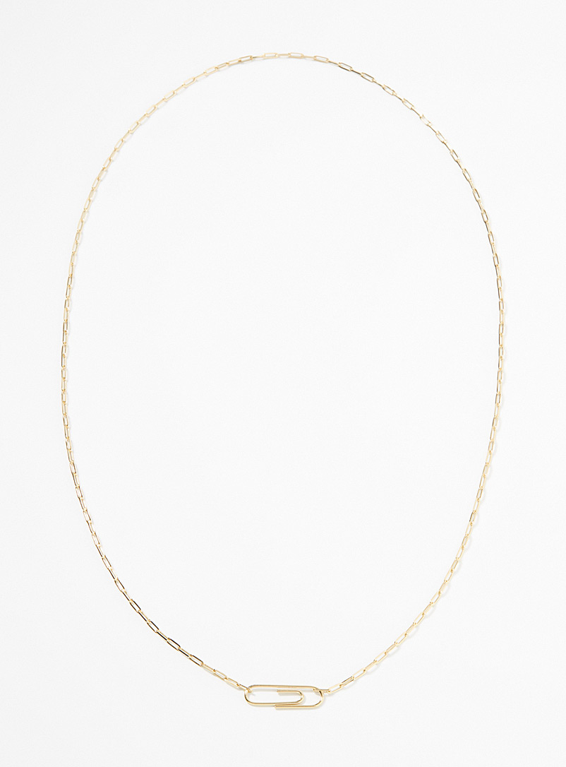 Miansai Golden Yellow Golden paper clip necklace for men
