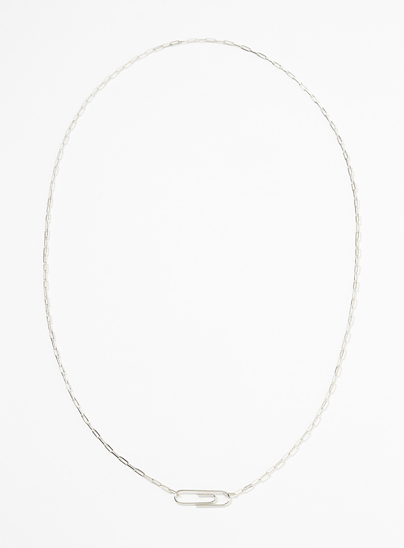 Miansai Silver Silvery paper clip necklace for men