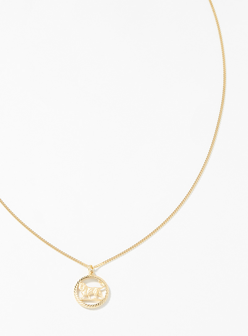 Miansai Golden Yellow Lion pendant necklace for men