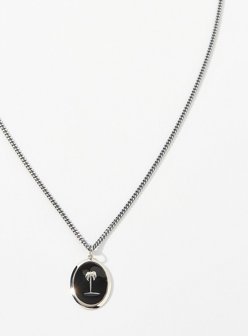 Miansai Silver Palm medallion necklace for men