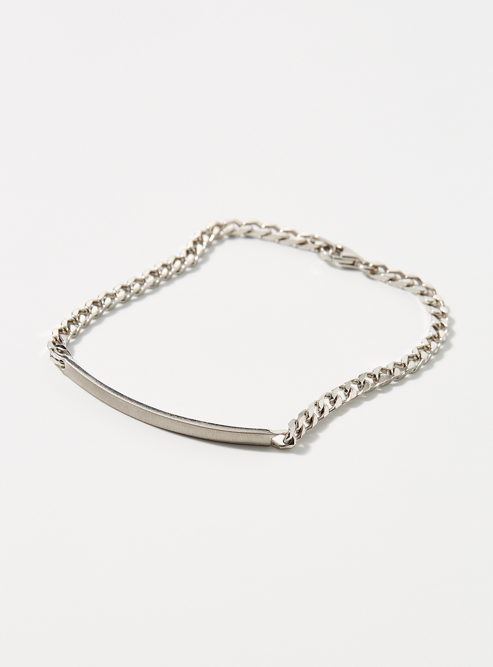 Miansai Embossed Plate Chain Bracelet In Metallic