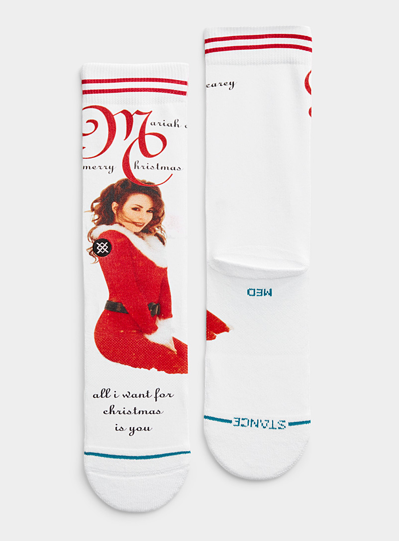 Stance White Mariah Carey Christmas socks for women