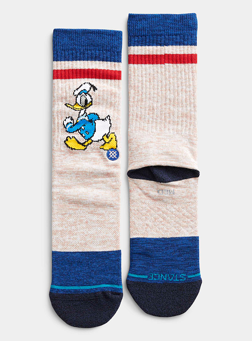 Stance Patterned Ecru Donald Duck socks for women