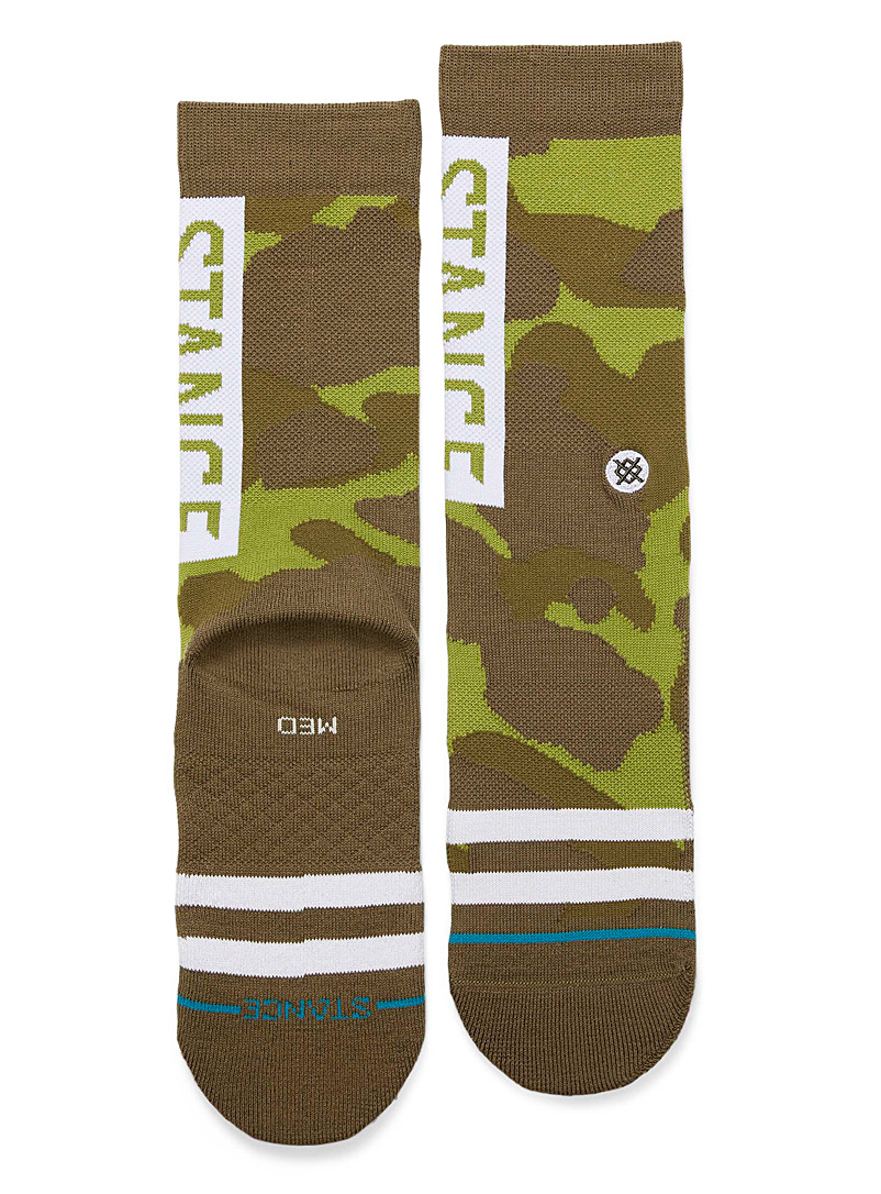 Stance Patterned Green Camo socks for men
