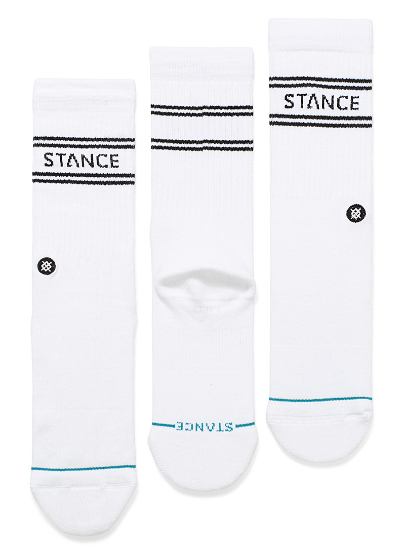 Stance White Contrast logo mid-length socks 3-pack for men