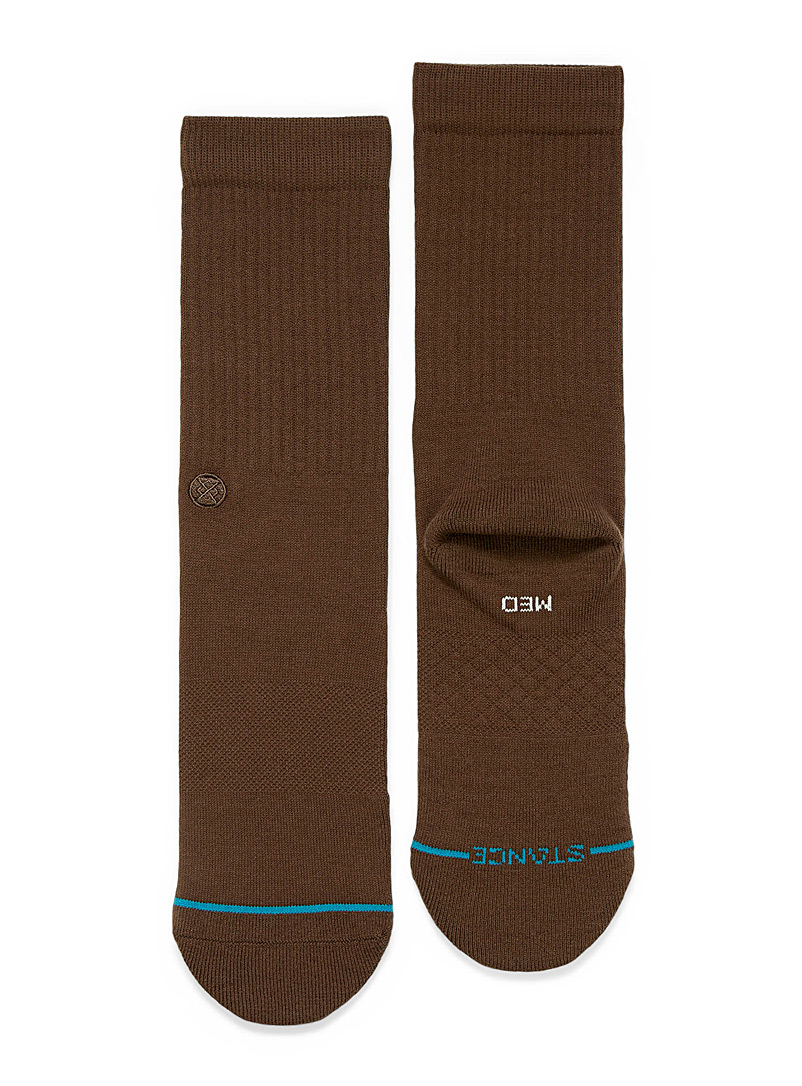 Stance Brown Ribbed Icon crew socks for men