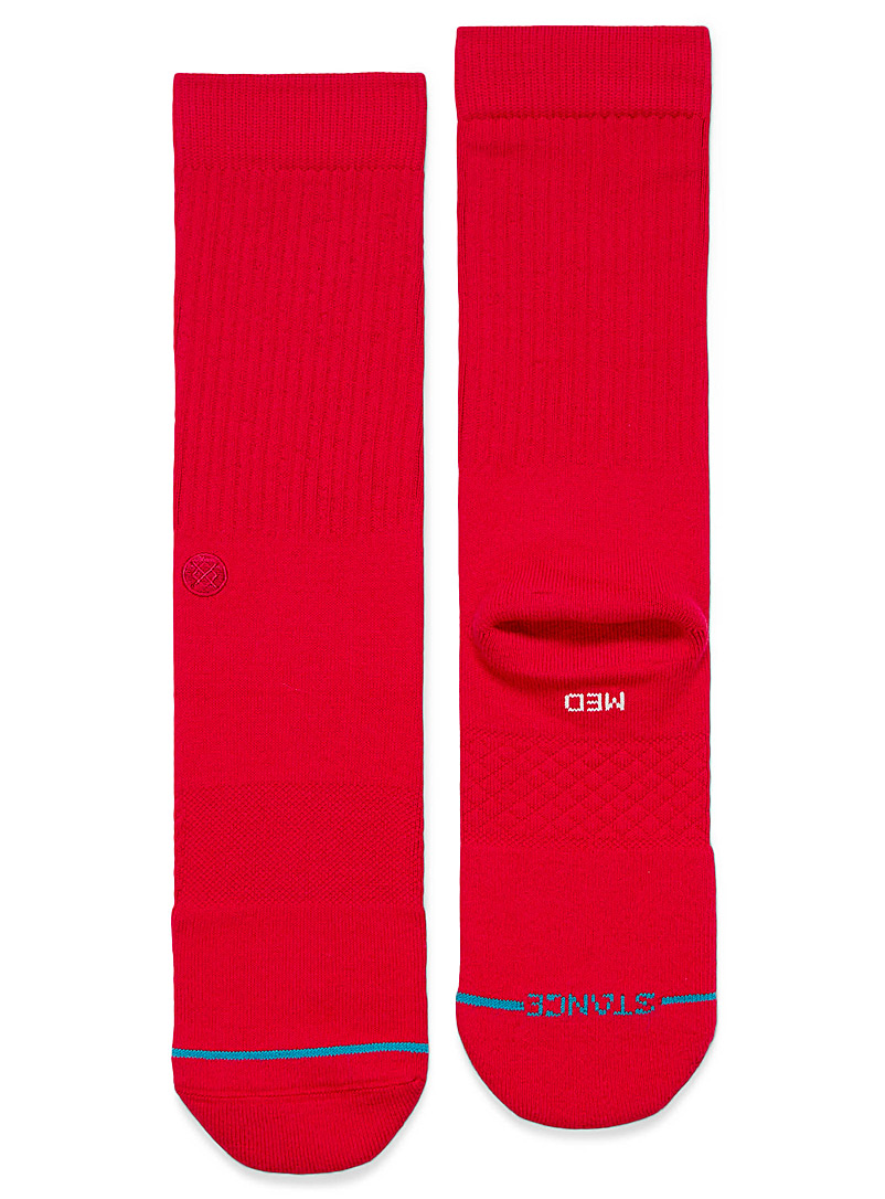 Stance Red Ribbed Icon crew socks for men