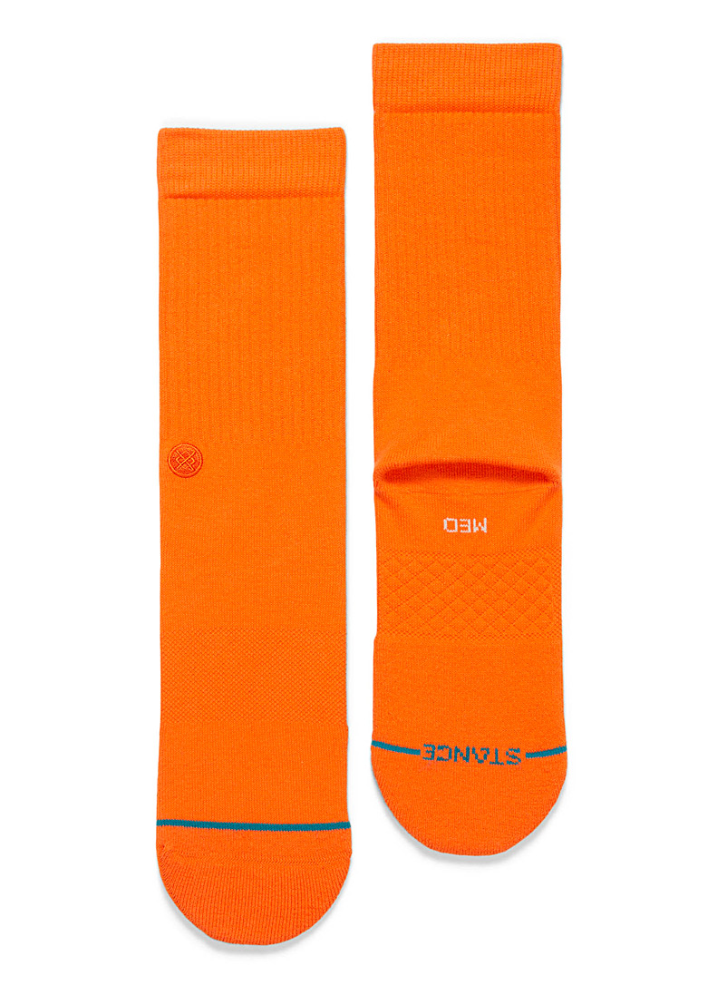 Stance Orange Ribbed Icon crew socks for men