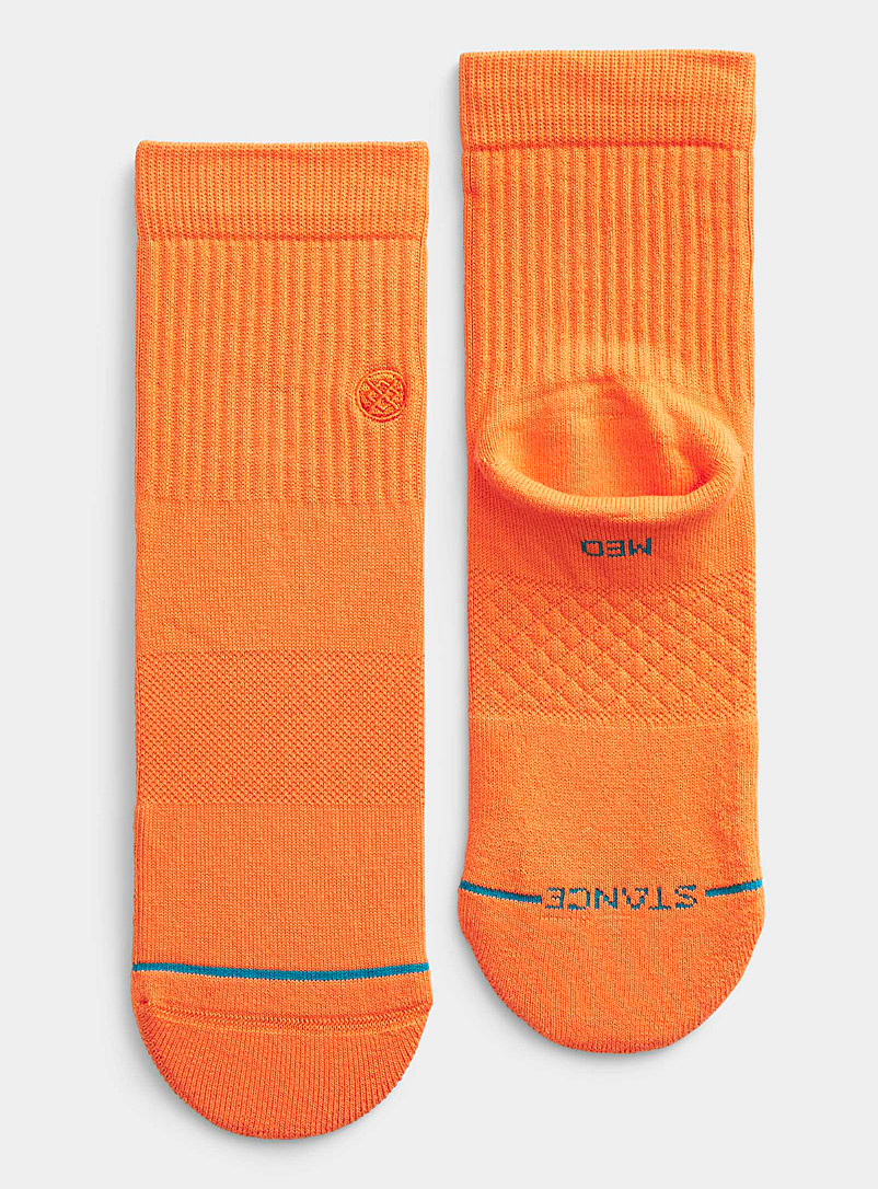 Stance Orange Icon quarter socks for men