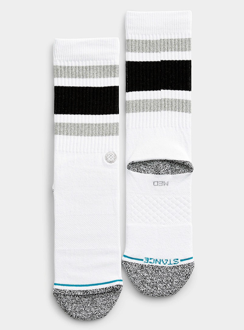 Stance Patterned White Retro stripe socks for men