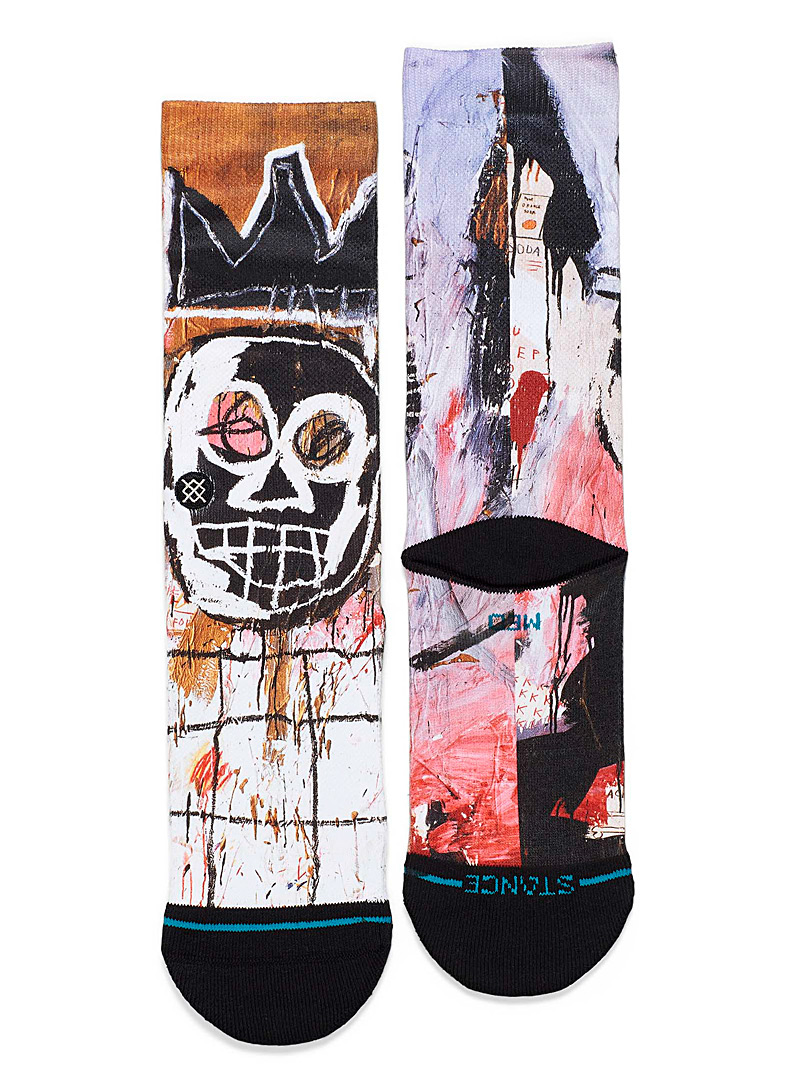 Stance Patterned Red Basquiat artwork socks for men
