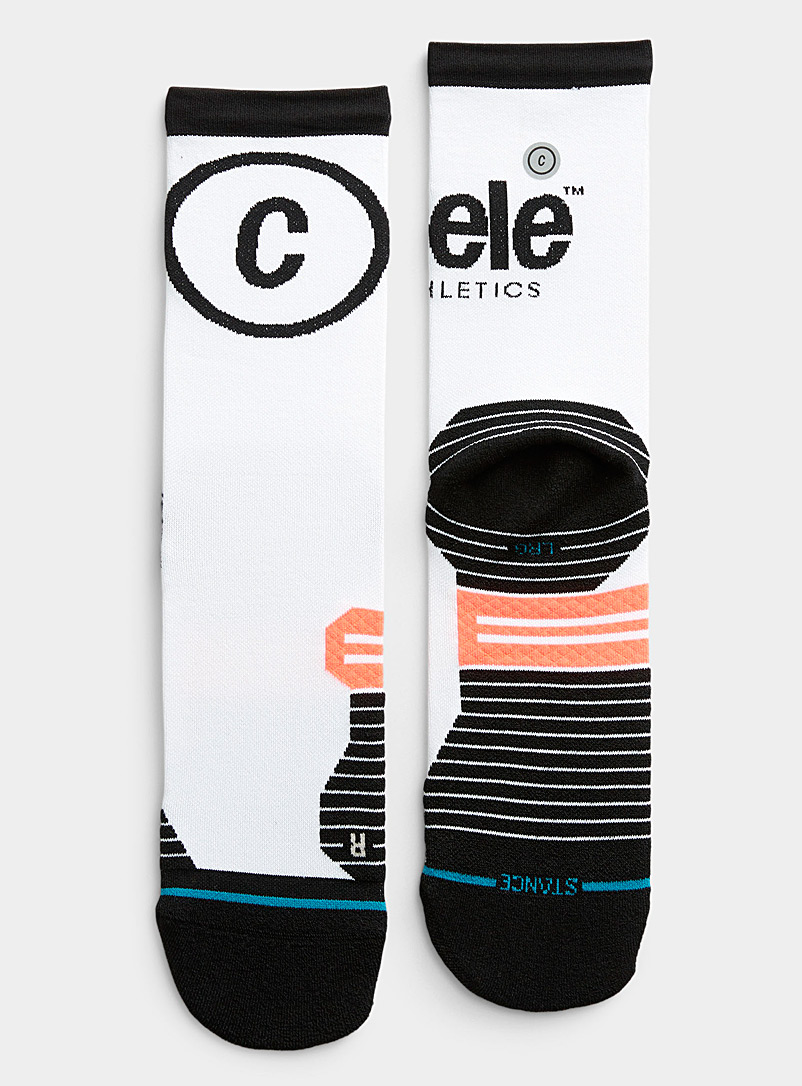Stance White Ciele logo running socks for men