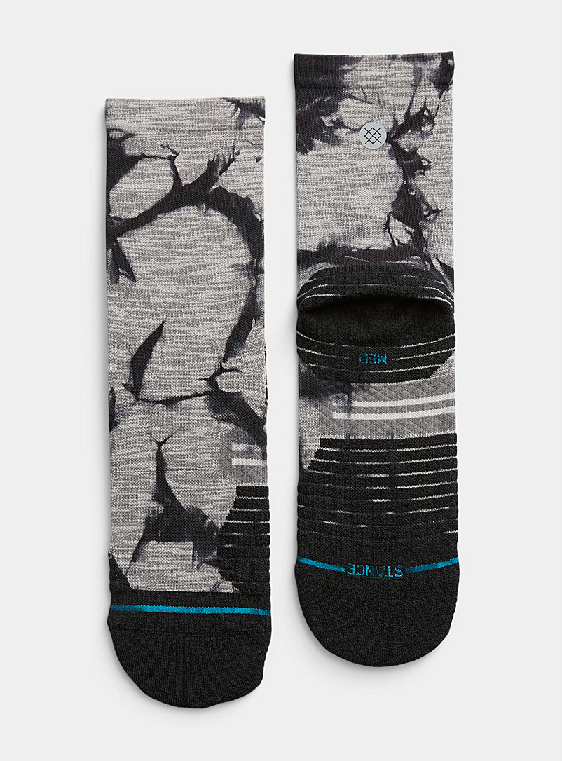 Stance Grey Dissipate dark tie-dye running socks for men