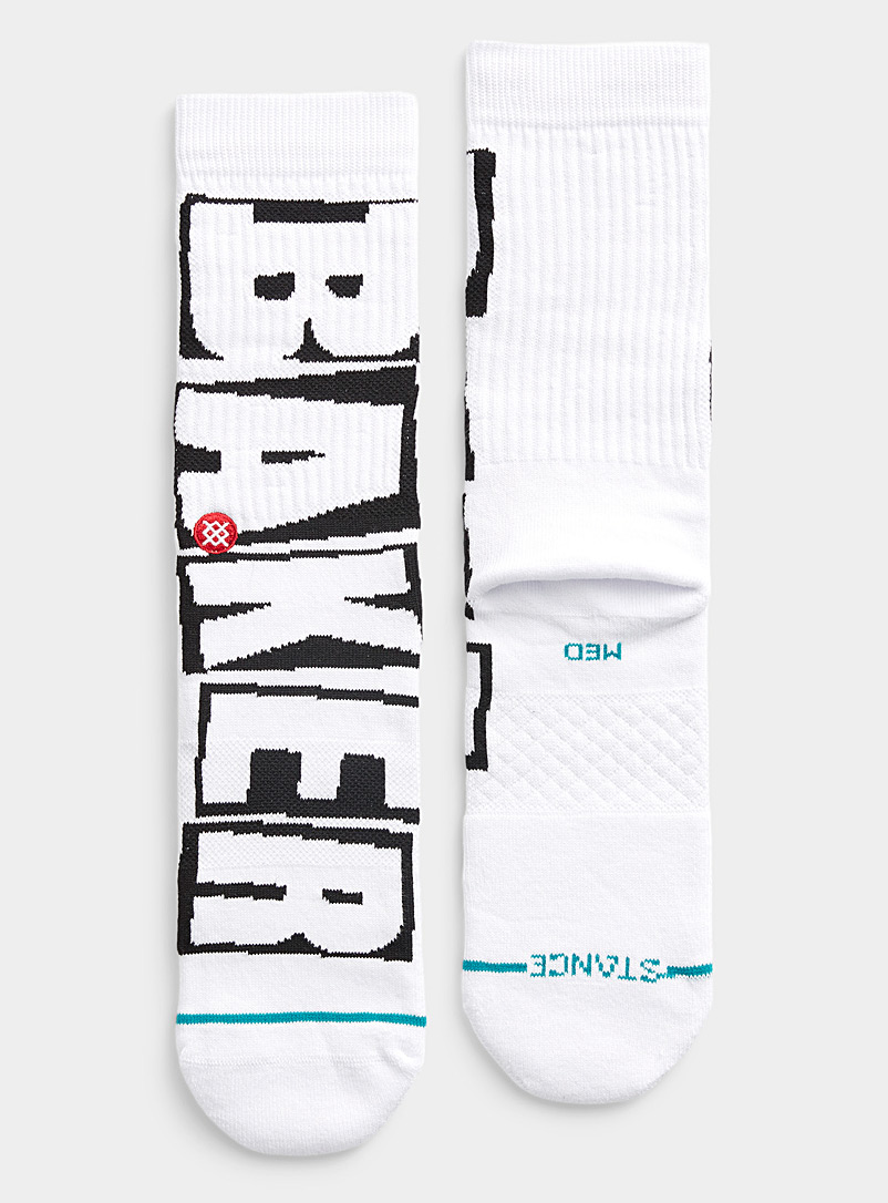 Stance: La chaussette Baker Skate Blanc à motifs pour homme