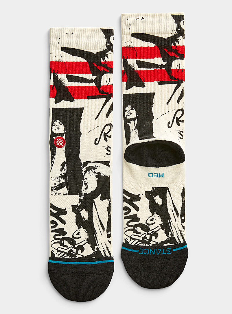Stance Black and White The Rolling Stones sock for men